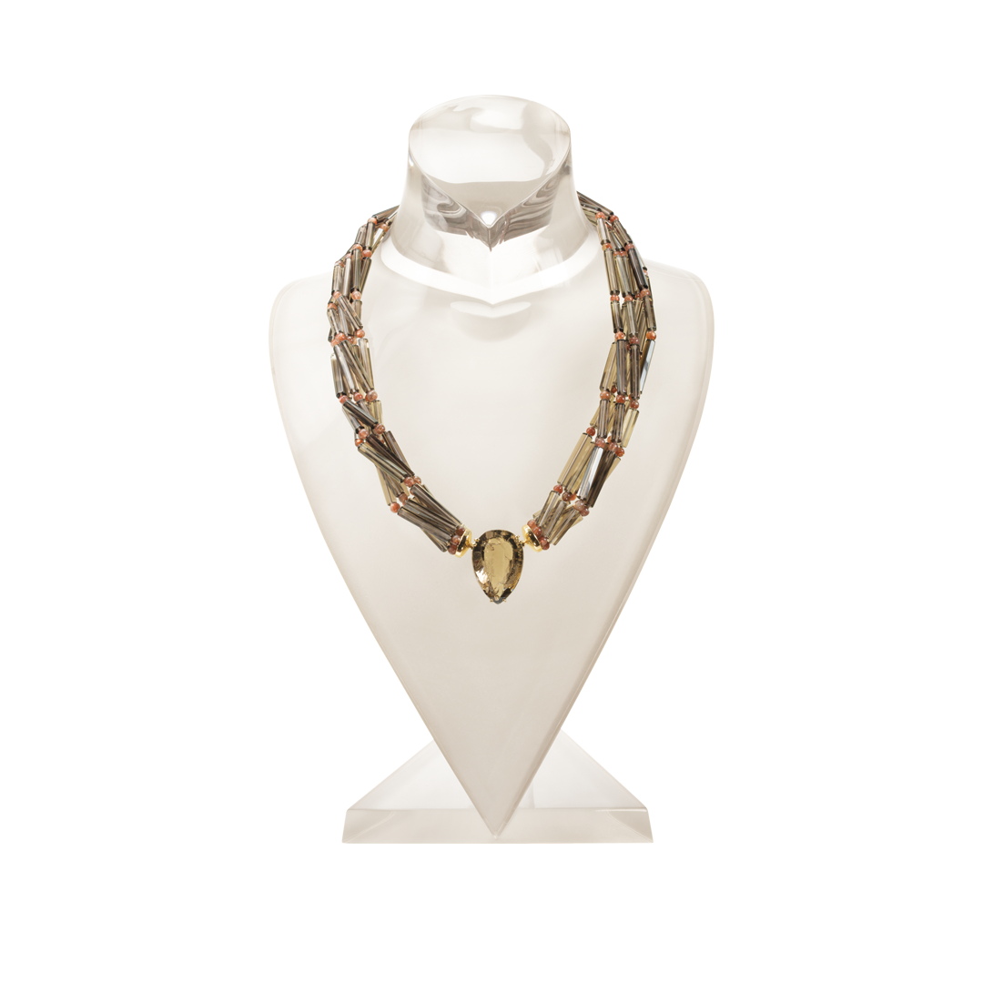 RAUCHQUARZ STÄBCHEN COLLIER